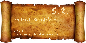 Somlyai Kristóf névjegykártya